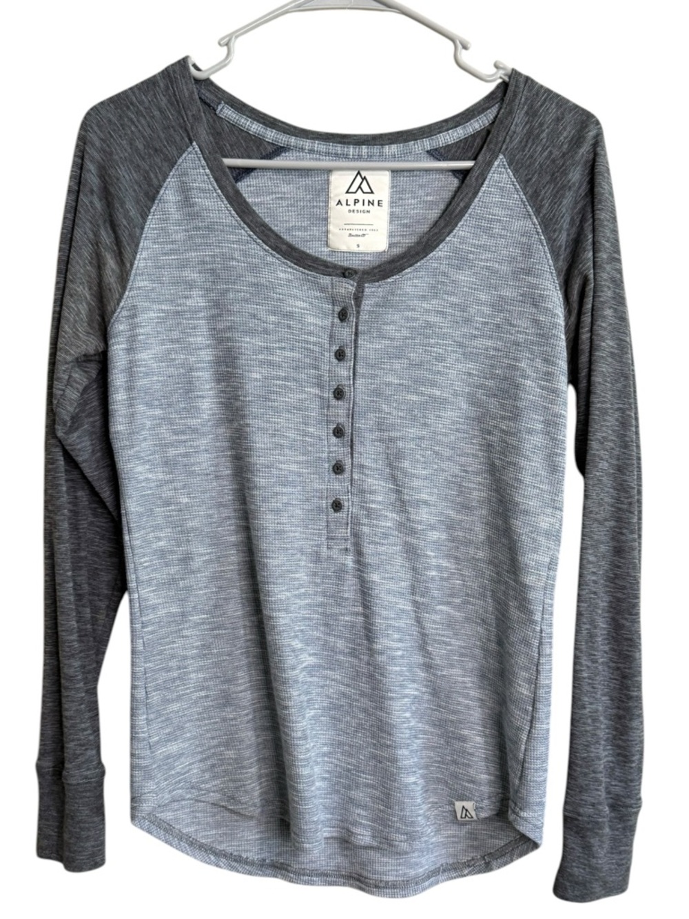 Alpine Design Heathered Gray Two-Tone Henley Shirt